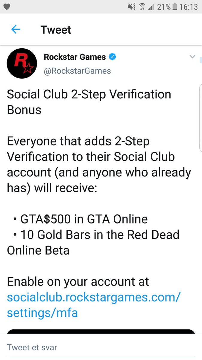 social club rockstar two step verification